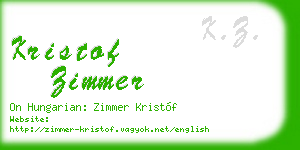 kristof zimmer business card